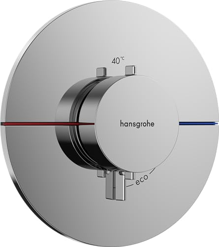 hansgrohe ShowerSelect Comfort S - Thermostat Unterputz, Armatur mit Sicherheitssperre (SafetyStop) bei 40° C, rundes Thermostat, Mischbatterie für 3 Verbraucher, Chrom