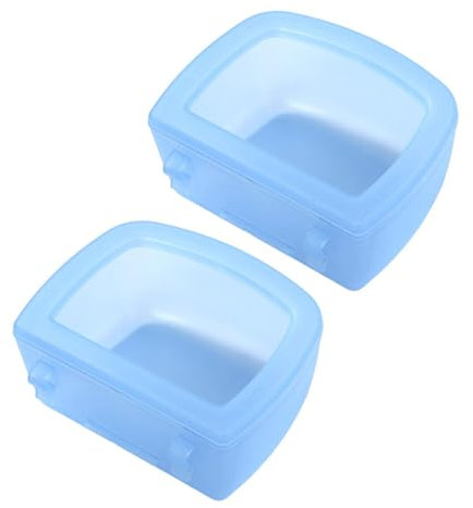 Milageto Bols Suspendus en Caisse pour Animaux de Compagnie, 2 pièces, Alimentation Lente, Distributeur d'eau sans déversement, Plat de Boisson, Bol d'eau pour, Bleu