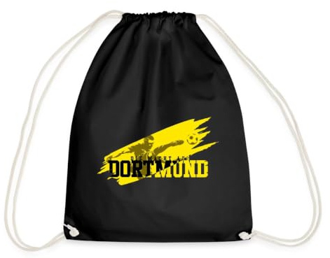 Spreadshirt Die Macht Aus Dortmund Fußball Fan Turnbeutel | Sportbeutel Aus Baumwolle Schwarz Gelb | Für Training oder Stadionbesuch