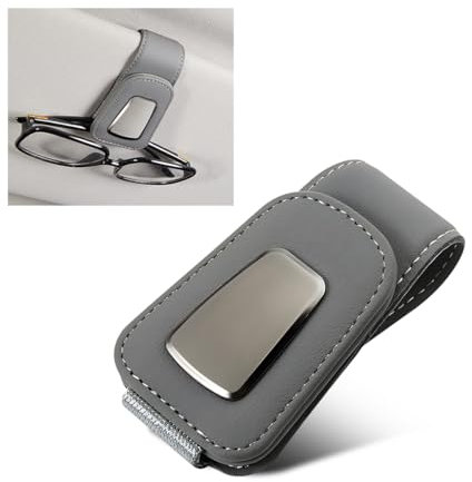 JNNJ Auto-Sonnenbrillenhalter-Clip, Metall Auto Brillenhalter, Universal-Auto-Sonnenblende Magnetischer Sonnenbrillenclip, Brillenclip-Visier-Organizer(Grau)
