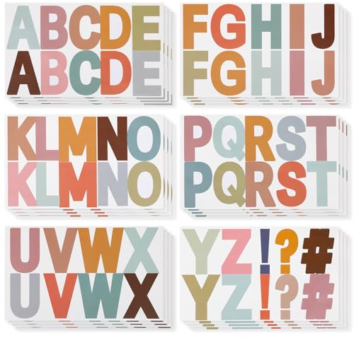 Qianyu 24 Blätter Buchstaben Aufkleber Selbstklebende Groß Wetterfest Vinyl Buchstaben Zahlen Kit Briefkasten Nummern Aufkleber für Den Außenbereich Autos Heim Adress DIY Scrapbook Dekorationen