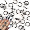 BAIYIYI 3D Metal Punk Nail Charms Tungsten Carbide Cross Nail Charm Hanging Rings Charms Spike Nose Rings Lip Rings Y2K Punk Studs Black Alloy Nail Charms for Gothic Nail Decorations Face Makeup