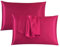 ROOEE Satin Silk Pillowcases for Hair and Skin 2 Pack Standard Size 50x75cm Envelope Closure Pillow Case (FUCHSIA)