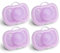 Herobility Gentle Pacifiers – Protective case – BPA-free – Large air vents – Newborn – 6 months – 4-pack – Purple