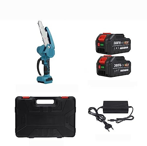 Cortadora de hilo y bordeadora Mini sierra de poda eléctrica inalámbrica de 6 pulgadas y 1200W, motosierra de mano sin escobillas, herramienta de corte de sierra eléctrica for carpintería, herramienta