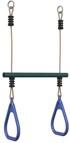 vidaXL Barre de trapèze et Anneaux de Gymnastique d'enfants Acier, trapèze, balançoire de trapèze, Barre de trapèze pour Enfants