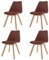 Arreditaly Set Di 4 Sedie Per Sala Da Pranzo Ufficio Con Gambe In Faggio Legno Massello Massiccio Stile Nordico Scandinavo Comoda Seduta Imbottita Ideale Per Soggiorno Sala Riunione (Tortora)