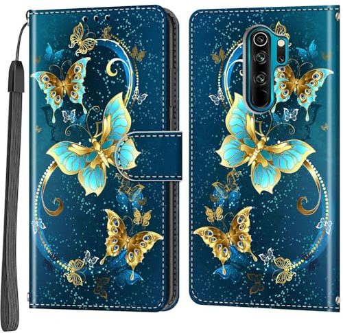 Salanheo Handyhülle für Xiaomi Redmi Note 8 Pro Hülle, Kartenfächern Standfunktion Magnetische Stoßfeste Schutzhülle Hülle Kompatibel Xiaomi Redmi Note 8 Pro