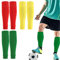 EEPLUYTY 3 Paar Stutzen Ohne Socken, Fußball Stutzen Socken, Unisex-Socken Stutzen, Fußball In Der Mitte Der Wade, Geeignet Für Fußball, Basketball Und Andere Sportarten(Rot+Dunkelgrün+Gelb)