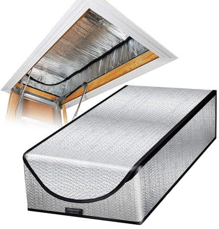 Attic Door Insulation Cover, Attic Tent with Double Zipper, Attic Stairs Insulation Cover Suitable for Heat Insulation in Summer and Warmth in Winter, All-Year Energy Saving, 25 x 54 x 11