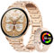 ESFOE Smartwatch Damen mit Telefonfunktion, 1,43'' AMOLED Diamond Smartwatch mit 121 Sportmodi, Menstruationszyklus, Schlafmonitor, IP68 Wasserdicht Fitnessuhr für iOS Android