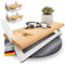 LivingFox® Wandregale Holz Metall [2er Set] Regalbrett Holz Bambus 15 x 40 cm | Vielseitige Hängeregale | Bilderregale/Bücherregale Wand/Badezimmer Handtuchhalter mit Ablage | weiß