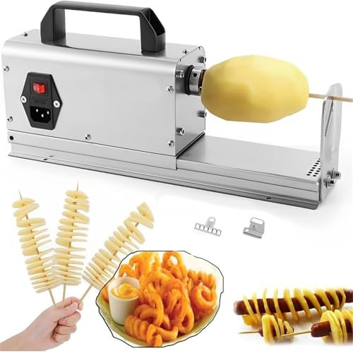 Affettatrice elettrica Tornado 3 in 1 Affettatrice a spirale attorcigliata per patate fritte Affettatrice commerciale per patatine fritte Spiralizzatore per verdure