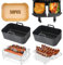 YAOYIN Moule Air Fryer - Accessoires Air Fryer pour Ninja AF400EU AF300EU AF451 AF500EU 7,6-10,4L, Dual Zone Ninja Air Fryer Accessoires Moule Silicone Air Fryer, Grilles de Cuisson, Papier Sulfurisé