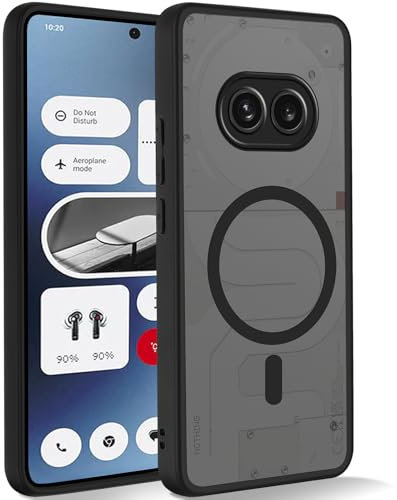 Coiwxmoi Magnétique Coque pour Nothing Phone 2A/2A Plus 6.7,Compatible avec MagSafe,Etui Translucide Mat Arrière Anti-Rayures Antichoc Housse Silicone PC + TPU Dur Protection Case,Noir