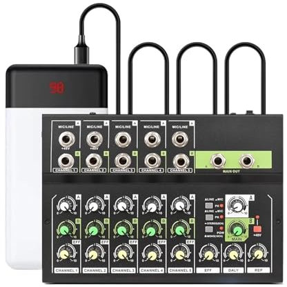 Controllore DJ Console di missaggio a 10 canali Mixer audio digitale Mixer microfono/linea stereo con riverbero e alimentazione Phantom 48V Tavolo sonoro a 10 canali