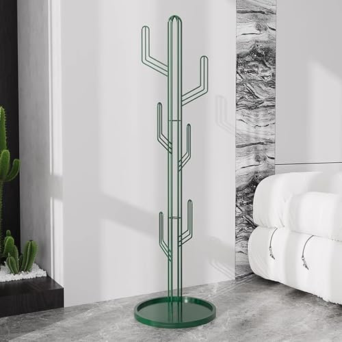 Appendiabiti a forma di cactus verde, elegante albero da pavimento con appendiabiti, appendiabiti in metallo per ingresso, camera da letto e corridoio, soluzione di archiviazione