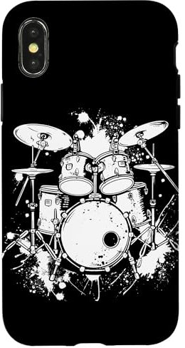 Kit de batterie Esquisse école de musique Coque pour iPhone X/XS