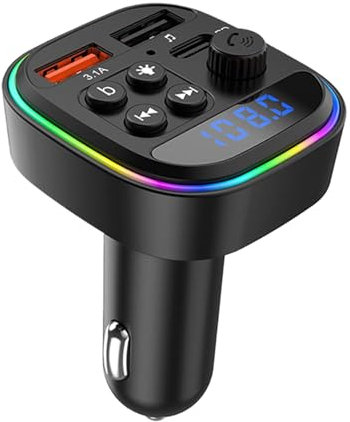 Émetteur FM sans Fil pour Voiture - Adaptateur Radio Portable avec USB - Lecteur MP3 Compact avec Radio et Chargeur USB pour Véhicules