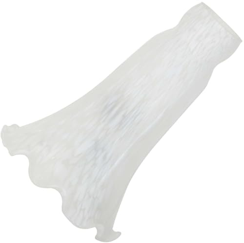 Bieye Lily Flower Blown Glass Lampshade (White, Large I.D. 1.26 x O.D. 1.5)