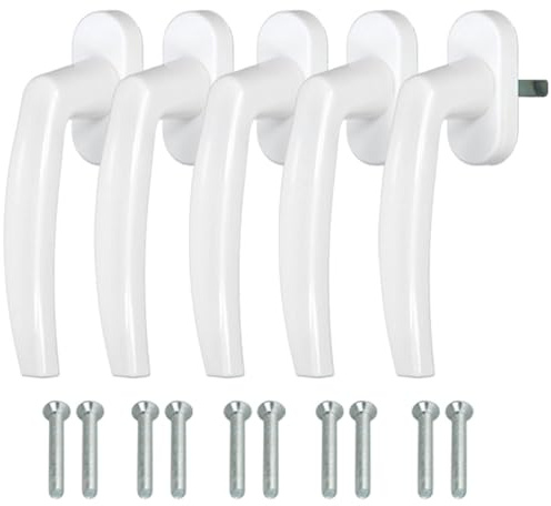 KOTARBAU® 5er Set Fenstergriff - Balkontürgriff – Druckknöpfe – PVC - 35 mm – Weiß - Terassentürgriff – Universal – Einfacher Einbau - Wetterfestes Material