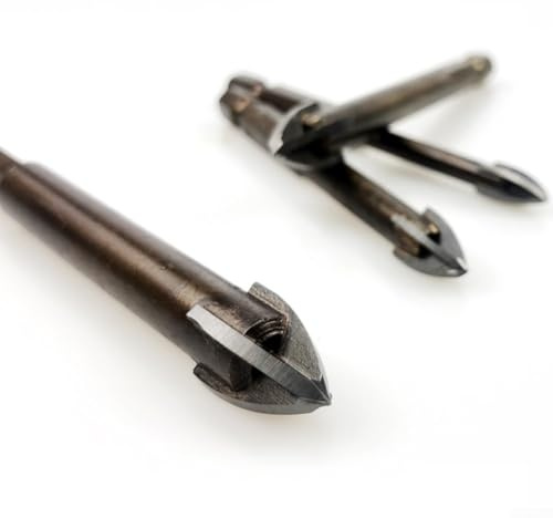 Lot de 4 forets à maçonnerie en carbure pour céramique, granit, carrelage, pierre, bois, béton, mur, 5 mm, 6 mm, 8 mm, 10 mm, qualité industrielle