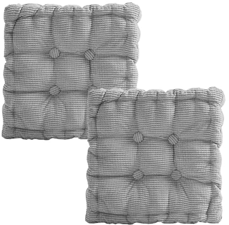 Jinfanshurich 2er Set Stuhlkissen 40x40cm, Sitzkissen Outdoor, Sitzkissen Stuhl für Esszimmer, Wohnzimmer, Bürostuhl, Balkonstuhl, Sitzpolster, Quadrat (Hellgrau)