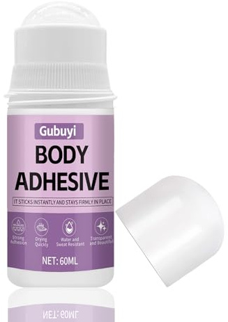 60ml Adhesivo Cutáneo, Adhesivo para La Piel, Roll On Invisible | Secado Rápido, Pegamentos Para Ropa, Pegamento Líquido Impermeable, Compacto y Portátil, para Usar con Medias de Compresión