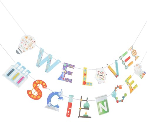 Banderines Científicos 2 Piezas para Fiesta de Cumpleaños | Papel, Decoración para Celebración Temática de Ciencia, Uso en Reunión Familiar Colegas