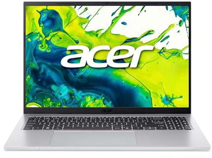 Acer Aspire Go 16 | 16 WUXGA | Core i3 1305U | RAM: 32GB | SSD: 1TB | Laptop in Pure Silver | 120Hz | beleuchtete Tastatur | Windows 11 Pro | Office 2024 Pro | Notebooktasche