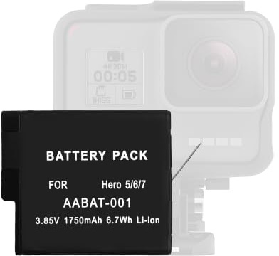BOVDRO Compatibile con batteria di ricambio Go-Pro Hero 5, batteria AABAT-001 con strumento di riparazione incluso
