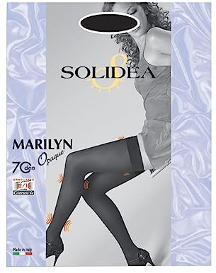 Marilyn halterlose Strümpfe 70 DEN Blickdicht Solidea® Farbe Schwarz GröÃŸe 2-M 1 Paar
