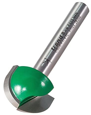 Trend CraftPro Cavetto Router Cutter Bit, 1/4 Inch Shank, 9.5mm Radius and 19.1mm Cut Diameter, Tungsten Carbide Tipped, C056X1/4TC