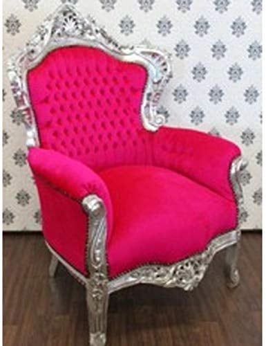 Casa Padrino Barock Sessel 'King' Pink/Silber