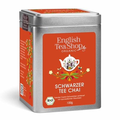 ETS - Schwarzer Tee Chai, BIO, feiner loser Schwarzer Tee, 100g Dose | Kreation aus anregenden Gewürzen und Schwarztee - wärmend, würzig, orientalisch