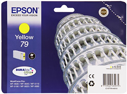 Epson Original T79 Tintenpatrone Pisa, WF-4630DWF WF-4640DTWF WF-5110DW WF-5190DW WF-5620DWF WF-5690DWF WF-5190DW WF-5690DWF, (gelb)