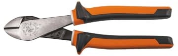 Klein Tools 2000-48-EINS Seitenschneider mit Angewinkeltem Kopf, isoliert (1000V VDE), Orange/weiß/grau