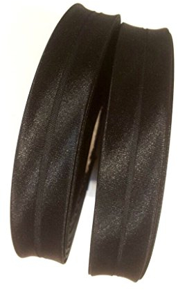 DK Collection 0,78 €/lfm. 25m Satin- Schrägband gefalzt 40/20mm schwarz