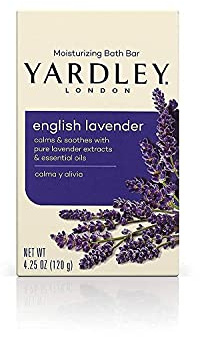 Yardley London English Lavender with Essential Oils Soap Bar, 4.25 oz Bar, Pack of 3, 12.75 Oz