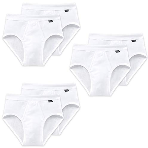 Schiesser Herren Sport-Slips 8er Pack- Feinripp, Doppelripp, Basic, Weiß