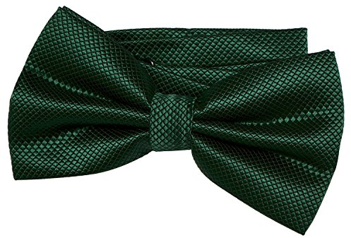 DonDon Noeud papillon pour homme 12 x 6 cm avec crochet déjà lié et réglable - vert foncé