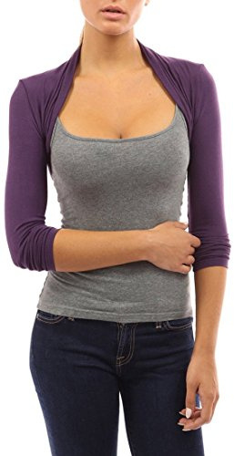 Red Olives® Womens Plain Long Sleeve Bolero Shrug Crop Top Ladies Cropped Cardigan Tops UK 8-14