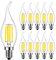 RANBOO E14 Kerze LED Lampe für Kronleuchter, E14 Glühfaden Retrofit Classic, 4W ersetzt 40 Watt, 400 Lumen, 6500K Kaltweiß, Filament Fadenlampe, Glas, nicht dimmbar, 10er Pack