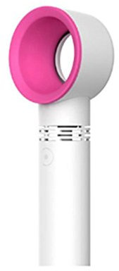 Fishyu Portable USB Rechargeable Bladeless Fan Handheld Mini Cooler Non-Blade Fan with 3 Speed Levels White