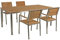 Gravidus 5-teilige Gartengarnitur aus Edelstahl und Teak