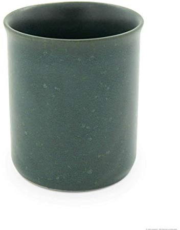 Bunzlauer Keramik Becher ohne Henkel/Zahnputzbecher, H = 9,2 cm, V = 0,25 Liter, Dekor ZIELON