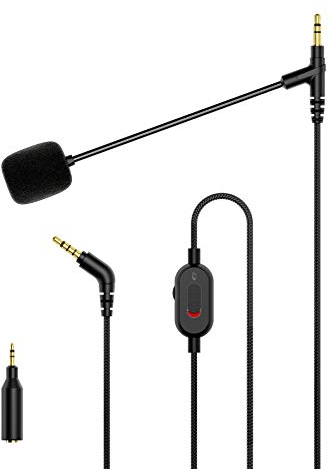 MEE audio ClearSpeak Universal-Headset-Kabel mit Galgenmikrofon, Schwarz (CBL-BM-BK), 1,8 m