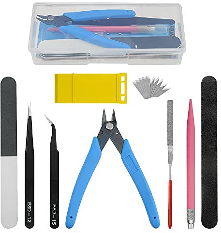 WMYCONGCONG 17 PCS Gundam Model Tools Kit Hobby Building Tools Kit for Modeler Basic Tools Craft Gundam Car Model Building Repairing