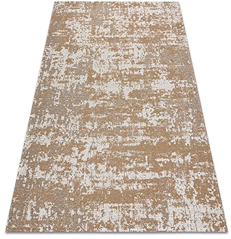 Teppich CASA ÖKO SISAL Boho creme / gelb, recycelte Teppich 133x190 cm