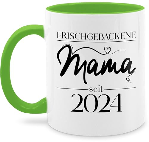 Tasse Tassen 325ml - Frischgebackene Mama seit 2024-325 ml - Hellgrün - für frische muttertagstasse mum 2022 fanmug muttertagsgeschenk mütter est teetasse mutter muttertag frisch gebackene